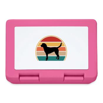 Beagle Harrier Hundeliebhaber Silhouette Vintage Sonnenuntergang - Brotdose - Pink - Vorne