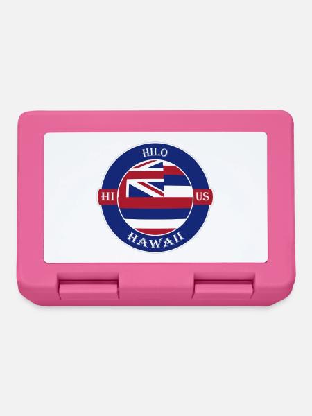 Hilo Hawaii Flagge USA Reise Souvenir Abzeichen - Brotdose - Pink