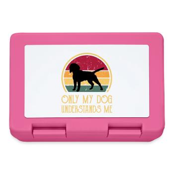 Beagle Hundeliebhaber Silhouette Vintage Sonnenuntergang - Brotdose - Pink - Vorne