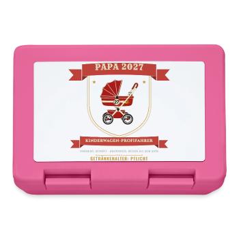 Papa 2027 – Kinderwagen Profifahrer Werdender Papa - Brotdose - Pink - Vorne