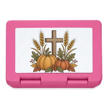 Herbsternte Kreuz Motiv - Brotdose - Pink - Vorne
