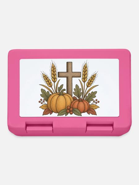 Herbsternte Kreuz Motiv - Brotdose - Pink