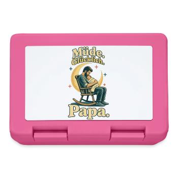 Frischgebackener Papa Schlafmangel Humor - Brotdose - Pink - Vorne