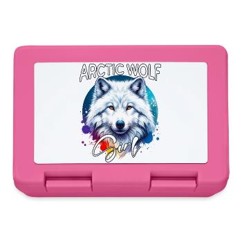 Arctic Wolf Mädchen Polarwolf - Brotdose - Pink - Vorne