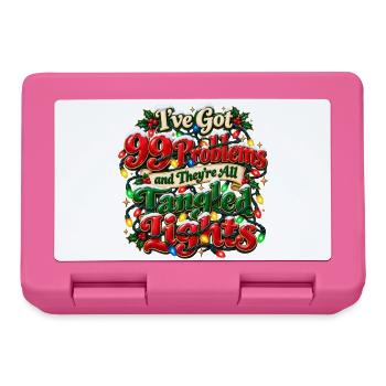 Wortspiel mit verfilzten Weihnachtslichtern - Brotdose - Pink - Vorne