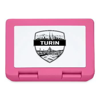 Turin, Italien Schildwappen Maulwurf Antonelliana Geschenk - Brotdose - Pink - Vorne