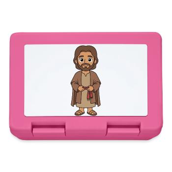 Jesus Cartoon  - Brotdose - Pink - Vorne