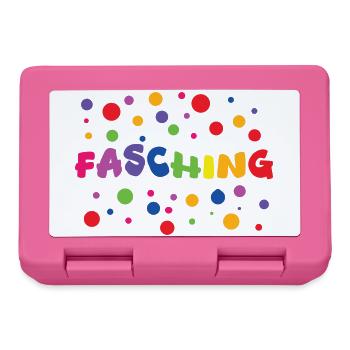 Fasching bunte Karneval Fastnacht Aufschrift - Brotdose - Pink - Vorne