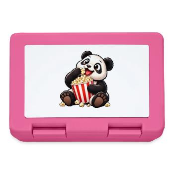 Panda mit Popcorn Filme schauen Cartoon - Brotdose - Pink - Vorne