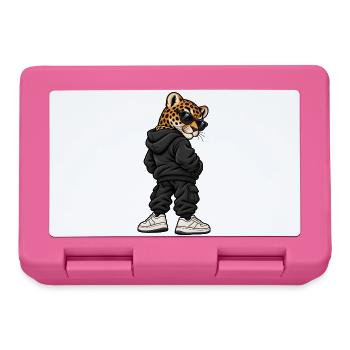 Leopard im Streetstyle – Urbaner Wildkatzenlook - Brotdose - Pink - Vorne