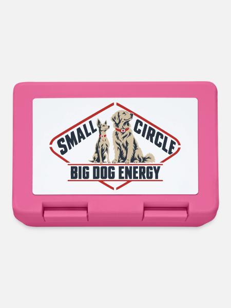 Small Circle Big Dog Energy lustiges Hundezitat - Brotdose - Pink