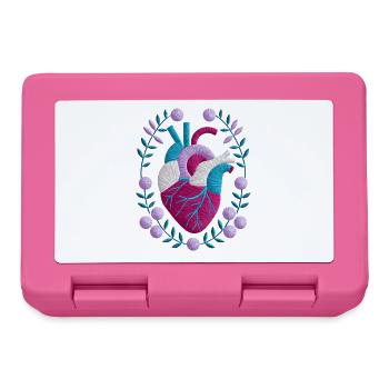 Anatomisches Herz Mit Blumen Umgeben - Brotdose - Pink - Vorne