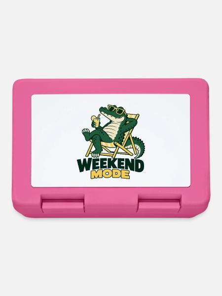 Alligator im Weekend Modus Strandlook - Brotdose - Pink