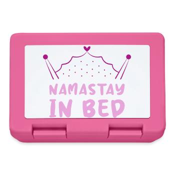 Namastay In Bed Yoga Faulenzen Wortspiel - Brotdose - Pink - Vorne