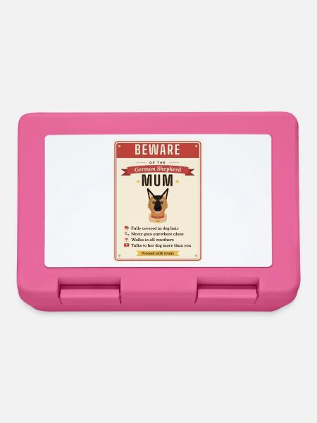 Hüte dich gegen Deutsche Schäferhund-Mama Lustige Hunde-Mama Geschenk - Brotdose - Pink