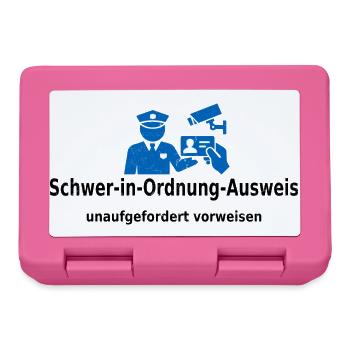 Schwer in Ordnung Ausweis – unaufgefordert vorweis - Brotdose - Pink - Vorne