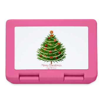 Weihnachtsbaum mit Kugeln. - Brotdose - Pink - Vorne