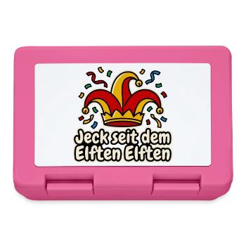 Jeck seit dem Elften Elften Narrenkappe Karneval - Brotdose - Pink - Vorne