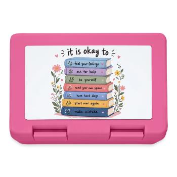 Buchstapel der Selbsthilfe - Brotdose - Pink - Vorne