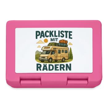 Wohnmobil Geschenk für die erste große Rundreise - Brotdose - Pink - Vorne