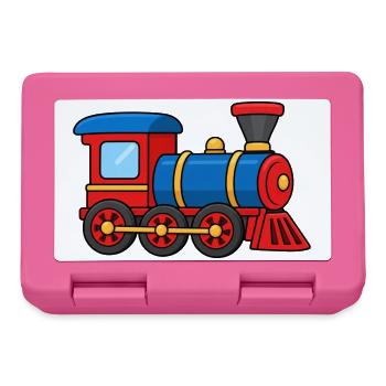 Kleine bunte Lokomotive – Comic Zug - Brotdose - Pink - Vorne