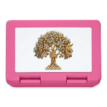 Goldener Baum des Lebens Engel - Brotdose - Pink - Vorne