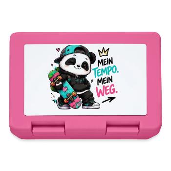 Panda Skate: Mein Tempo Mein Weg - Brotdose - Pink - Vorne