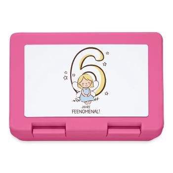 6 Jahre feenomenal: kleine Fee vor der 6 - Brotdose - Pink - Vorne