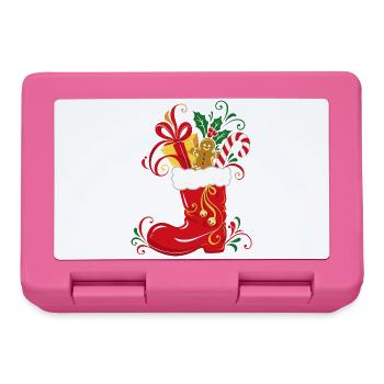 Nikolausstiefel mit Geschenken - Weihnachten - Brotdose - Pink - Vorne