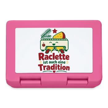 Raclette Weihnachten Lustiger Silvester Spruch - Brotdose - Pink - Vorne