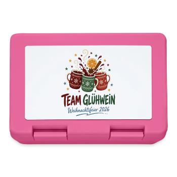Team Glühwein – Weihnachtsfeier 2026 Gruppenshirt - Brotdose - Pink - Vorne