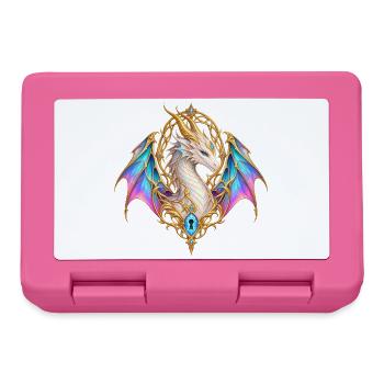 Opaldrache – Magisches Portal in Gold - Brotdose - Pink - Vorne