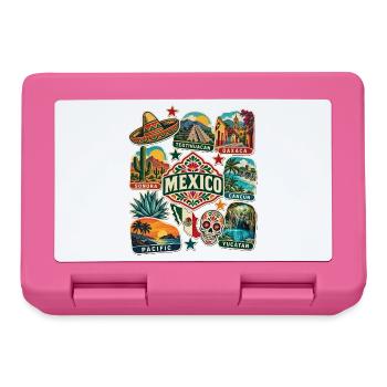 Mexiko Reisesticker - Brotdose - Pink - Vorne