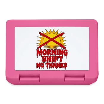 Morning Shift No Thanks Typografie Pflege RN - Brotdose - Pink - Vorne