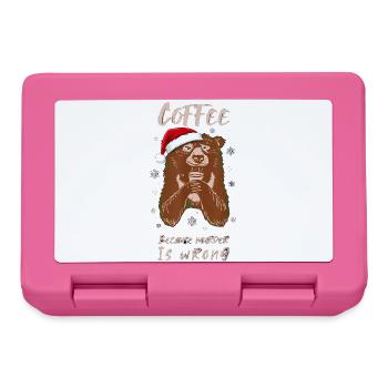 Coffee Because Murder Is Wrong Kaffee Bär Xmas - Brotdose - Pink - Vorne