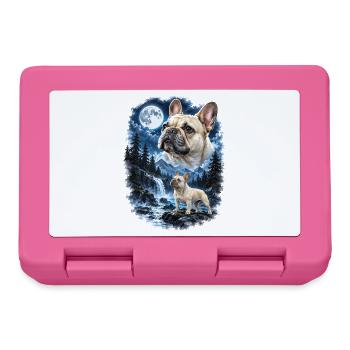  Französische Bulldogge Im Mondschein Bei - Brotdose - Pink - Vorne