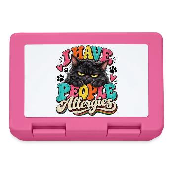 I Have People Allergies Katze Popart - Brotdose - Pink - Vorne