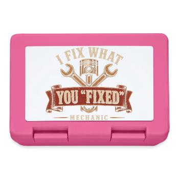 I Fix What You Fixed – Funny Mechanic Gifts - Brotdose - Pink - Vorne