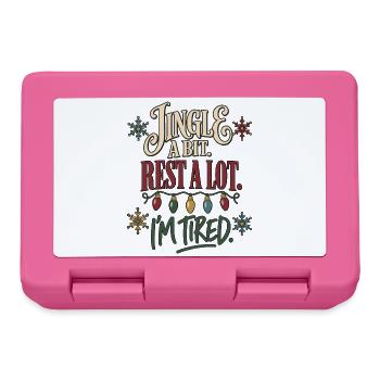 Jingle a Bit Rest a Lot – Weihnachten Müde - Brotdose - Pink - Vorne