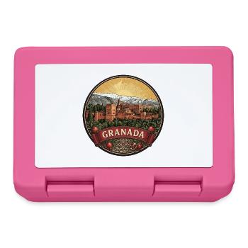 Granada Spanien Reiseabzeichen Alhambra Palast Geschenk - Brotdose - Pink - Vorne