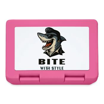 Cooler Hai im Rockabillylook mit Bite with Style - Brotdose - Pink - Vorne