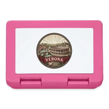 Verona Italien Reiseabzeichen Souvenir der römischen Arena - Brotdose - Pink - Vorne