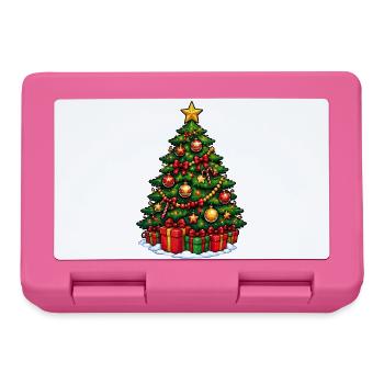 Weihnachtsbaum mit Ornamentenglanz - Brotdose - Pink - Vorne