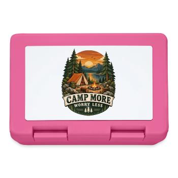 Camp More Worry Less Camping Szene - Brotdose - Pink - Vorne