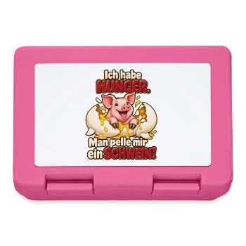 Ich habe Hunger – Man pelle mir ein Schwein! - Brotdose - Pink - Vorne
