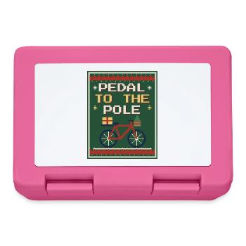 Pedal to the Pole – Rad-Weihnachtspullover - Brotdose - Pink - Vorne