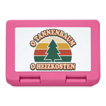 Weihnachten Heizkosten Spruch O Tannenbaum - Brotdose - Pink - Vorne