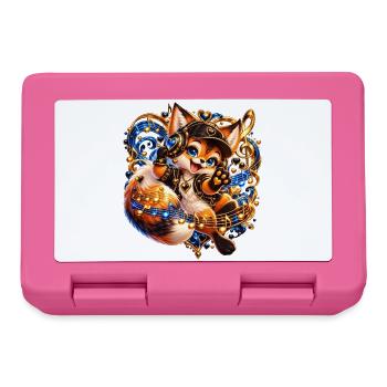 Fuchs DJ Neon Herz Groove - Brotdose - Pink - Vorne