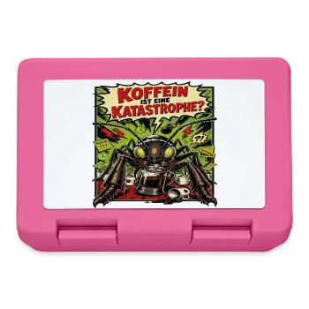 Koffein ist eine Katastrophe – Horror-Ameise Retro - Brotdose - Pink - Vorne