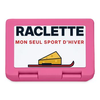 Raclette, meine einzige Wintersportart – Humor - Brotdose - Pink - Vorne